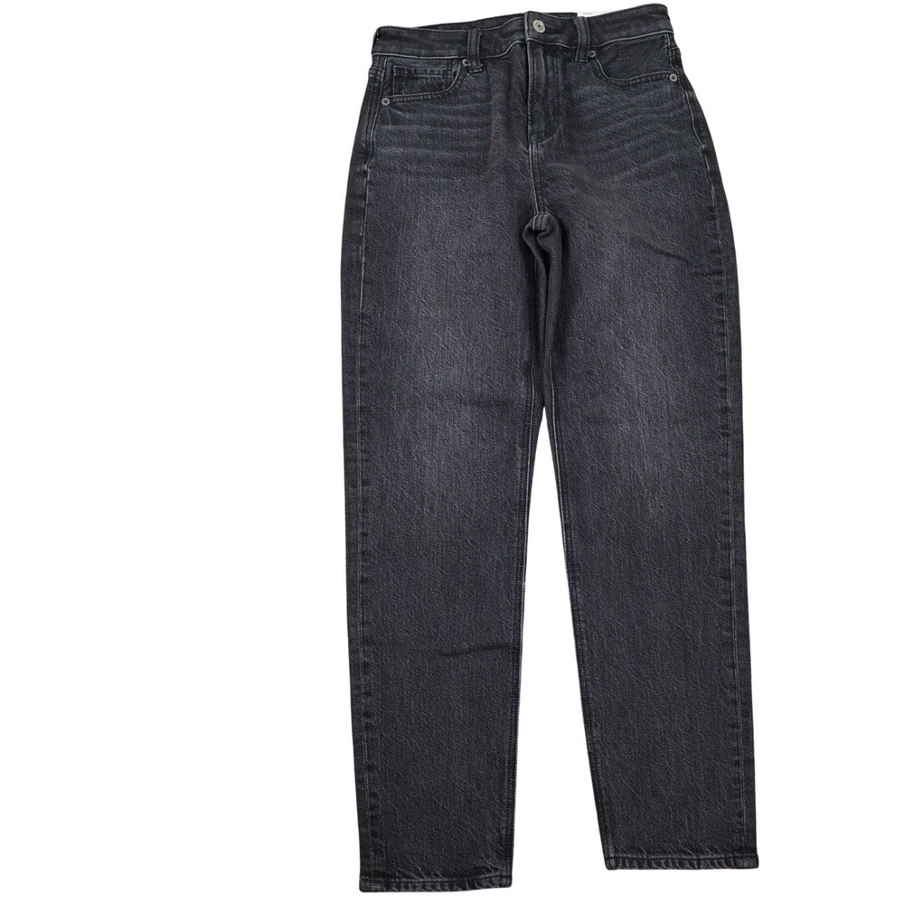 American Eagle Strigid Jeans Women 24W 00 Short Black Mom Denim Stretch No. 4683